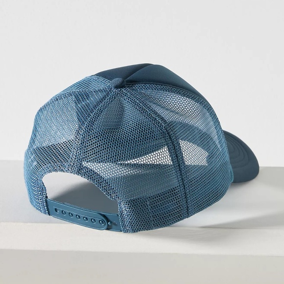 ANTHROPOLOGIE Celandine Seaside Trucker Hat - Navy Surf (NWT - $42 Retail) - Picture 2 of 3